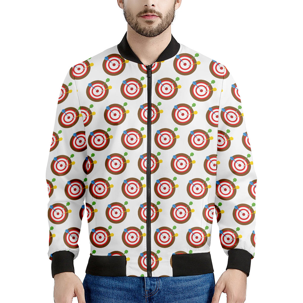 Colorful Darts And Dartboard Print Men's Bomber Jacket