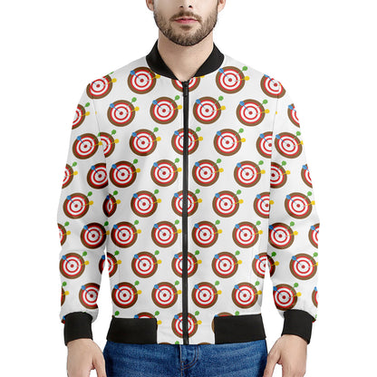 Colorful Darts And Dartboard Print Men's Bomber Jacket