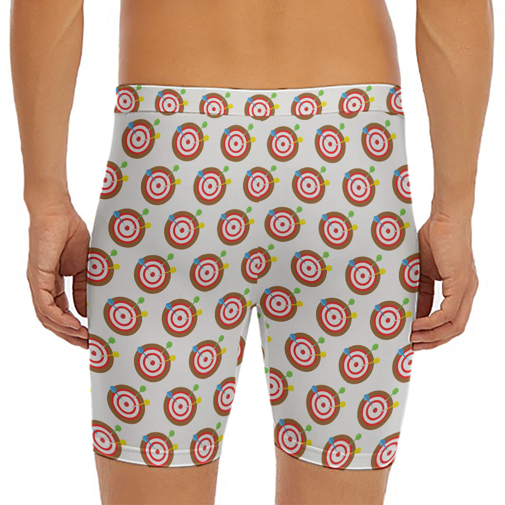 Colorful Darts And Dartboard Print Men's Long Boxer Briefs