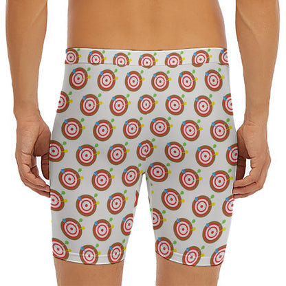Colorful Darts And Dartboard Print Men's Long Boxer Briefs