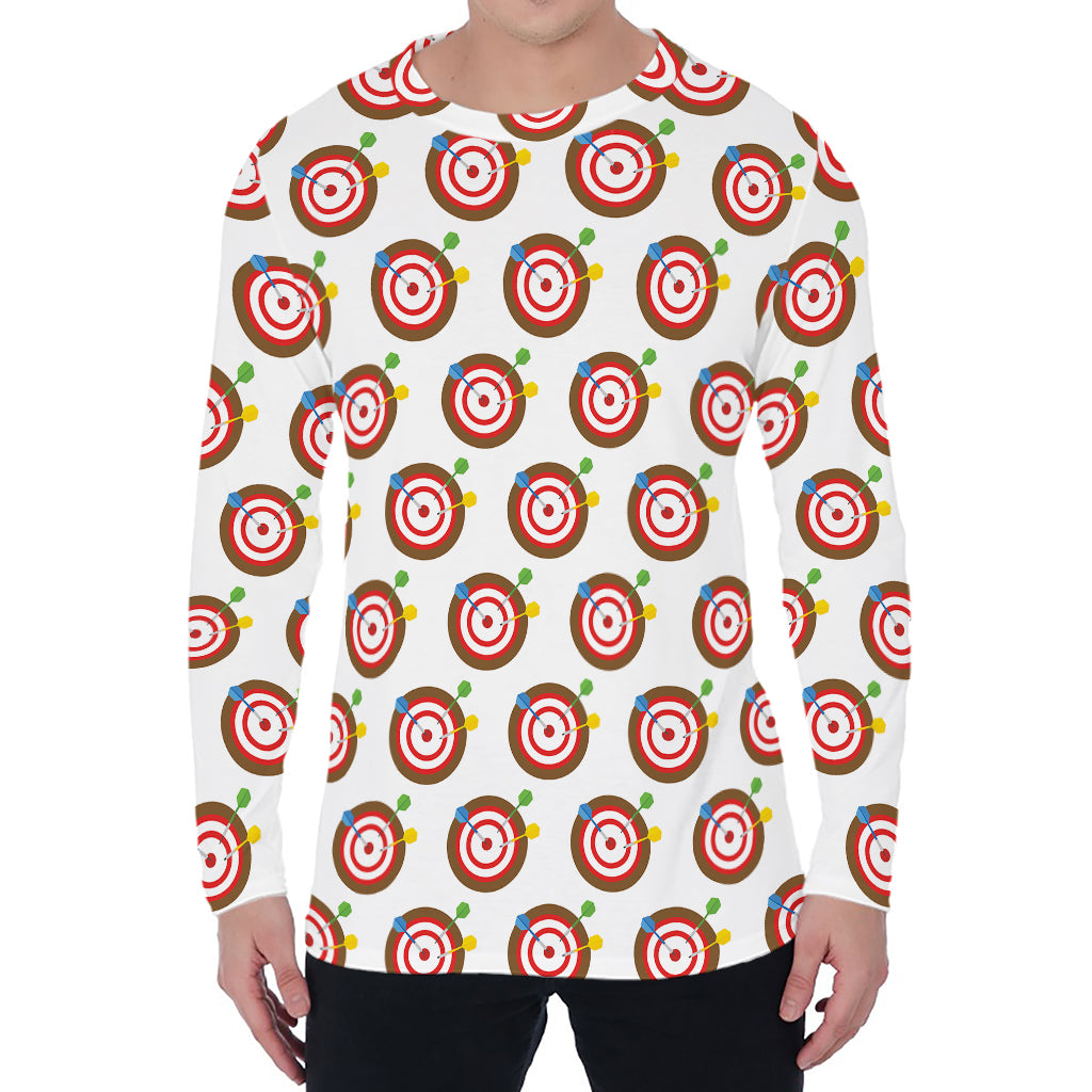 Colorful Darts And Dartboard Print Men's Long Sleeve T-Shirt