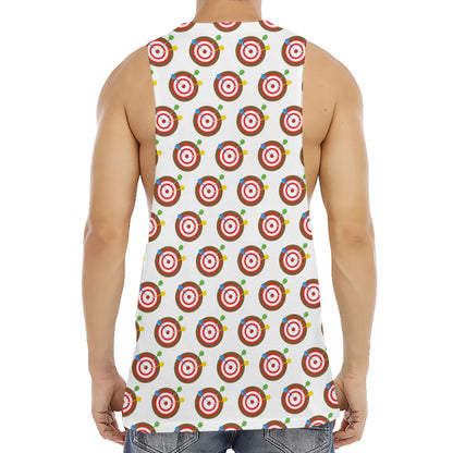 Colorful Darts And Dartboard Print Men's Muscle Tank Top