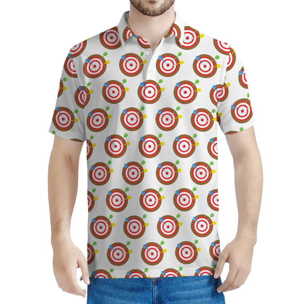Colorful Darts And Dartboard Print Men's Polo Shirt