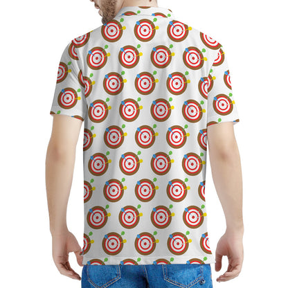 Colorful Darts And Dartboard Print Men's Polo Shirt
