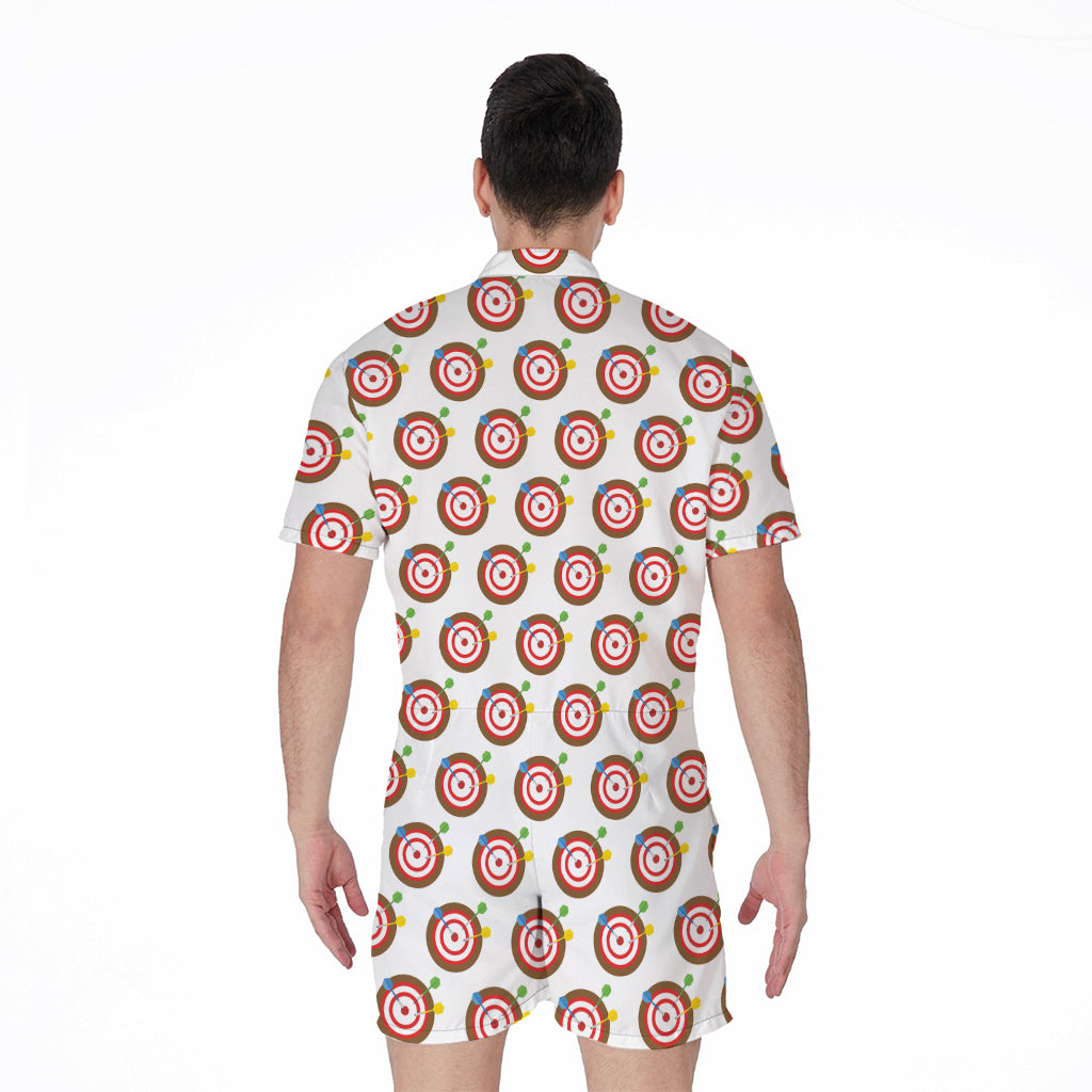 Colorful Darts And Dartboard Print Men's Rompers