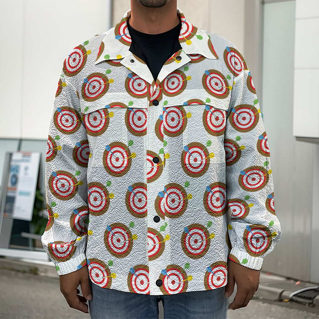 Colorful Darts And Dartboard Print Men's Shirt Jacket