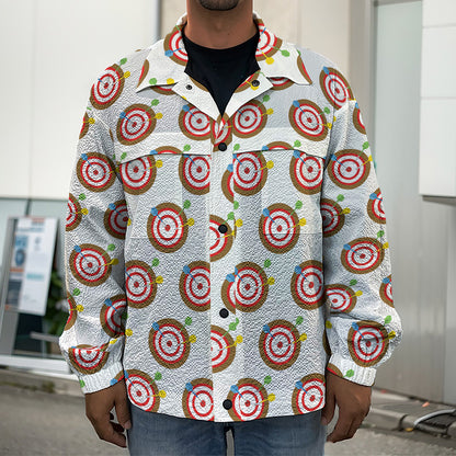 Colorful Darts And Dartboard Print Men's Shirt Jacket
