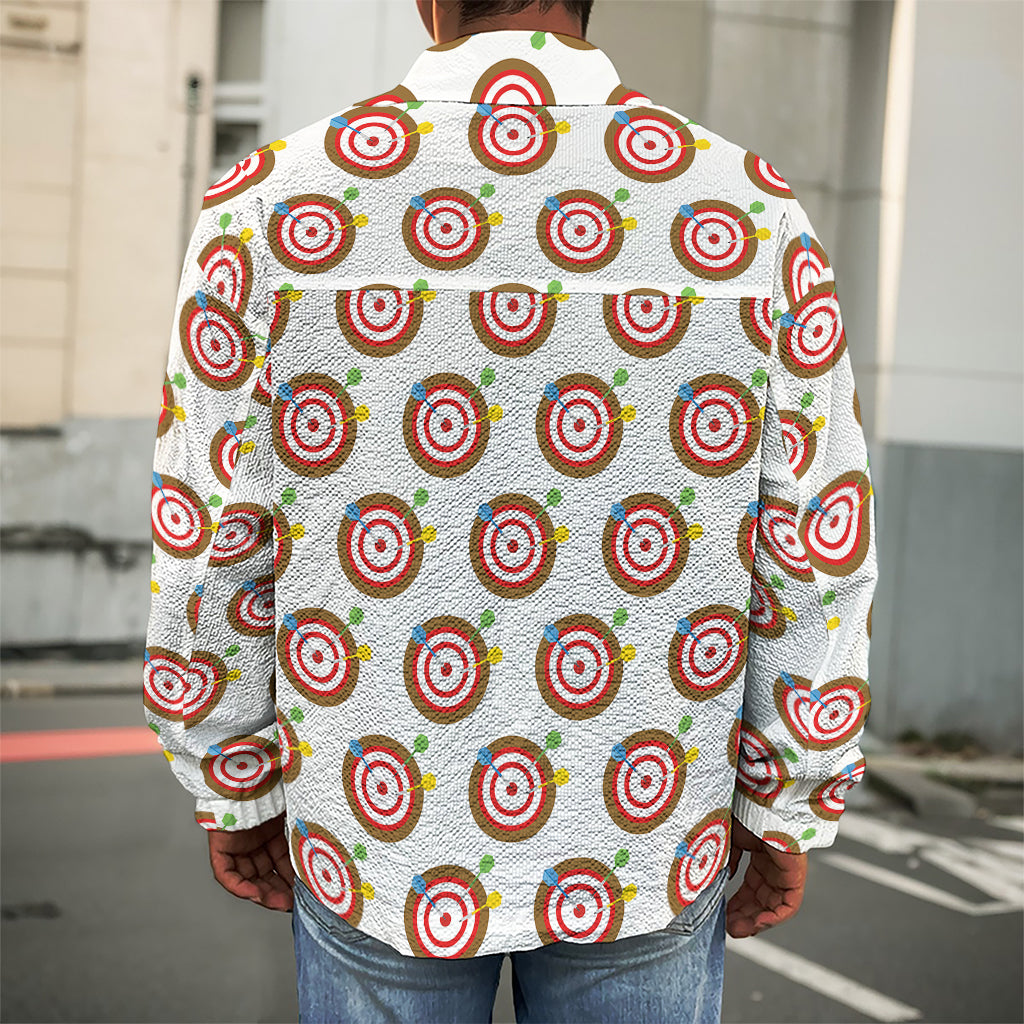 Colorful Darts And Dartboard Print Men's Shirt Jacket