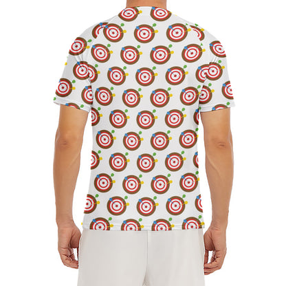 Colorful Darts And Dartboard Print Men's Short Sleeve Rash Guard