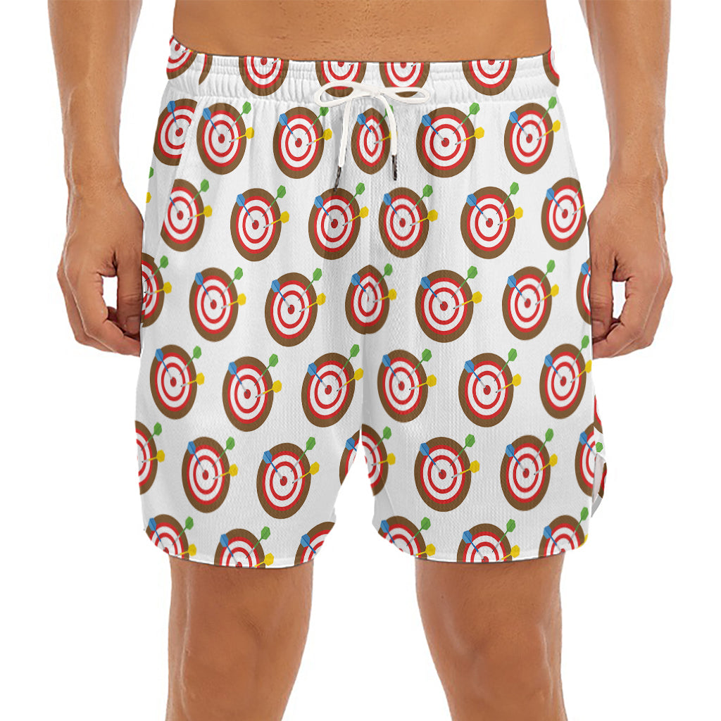 Colorful Darts And Dartboard Print Men's Split Running Shorts