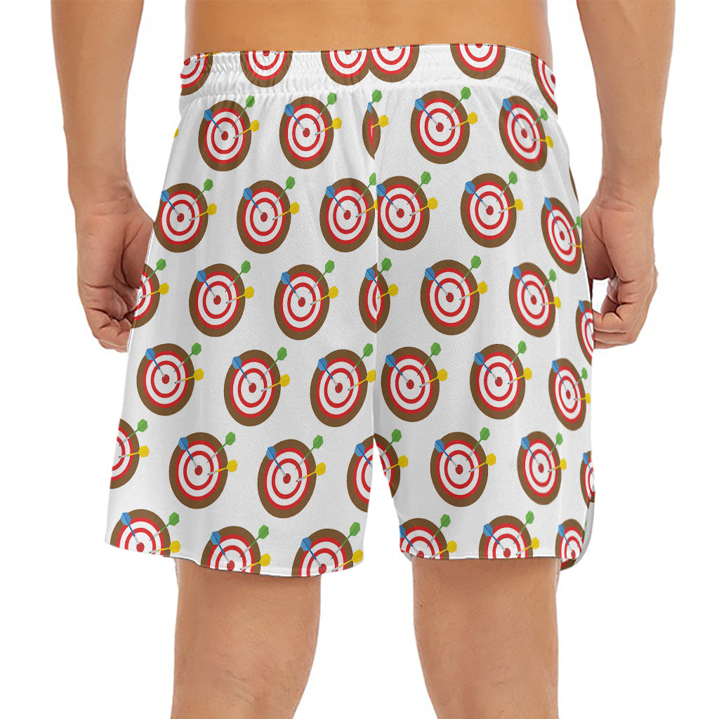 Colorful Darts And Dartboard Print Men's Split Running Shorts