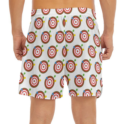 Colorful Darts And Dartboard Print Men's Split Running Shorts