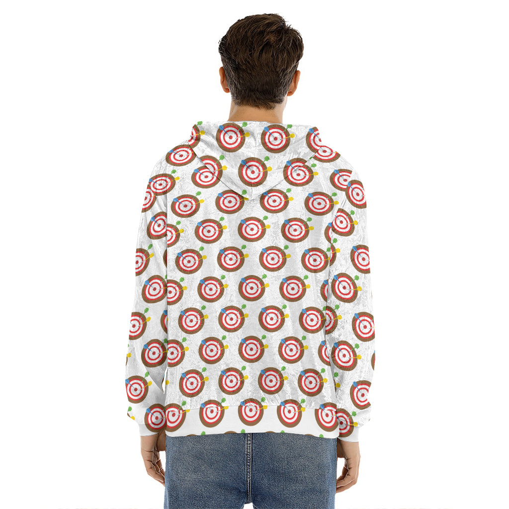 Colorful Darts And Dartboard Print Men's Velvet Pullover Hoodie