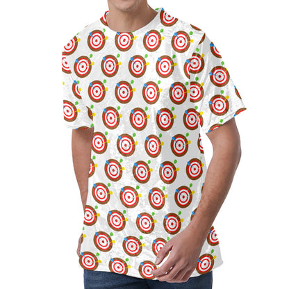 Colorful Darts And Dartboard Print Men's Velvet T-Shirt