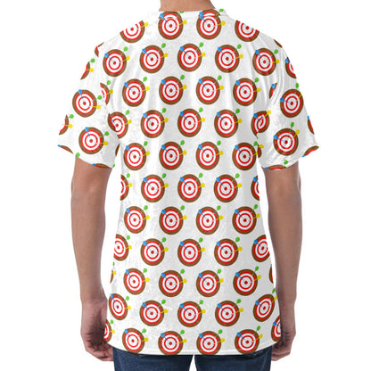 Colorful Darts And Dartboard Print Men's Velvet T-Shirt