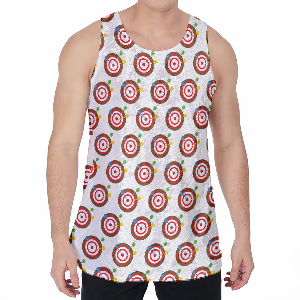 Colorful Darts And Dartboard Print Men's Velvet Tank Top