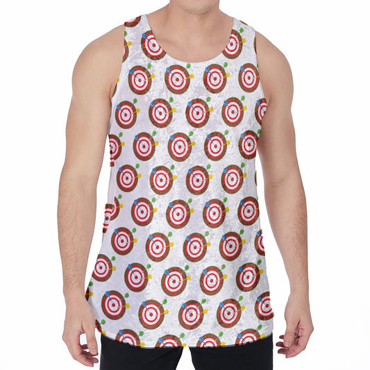 Colorful Darts And Dartboard Print Men's Velvet Tank Top