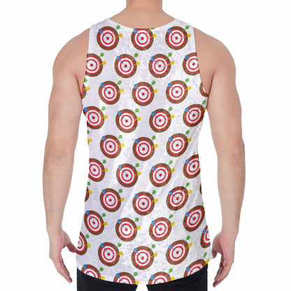 Colorful Darts And Dartboard Print Men's Velvet Tank Top