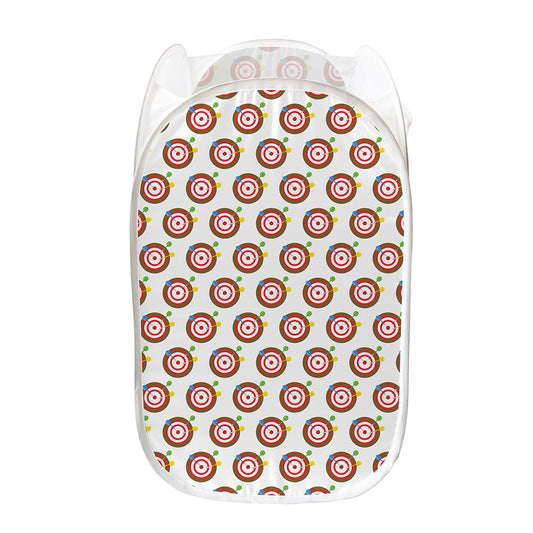 Colorful Darts And Dartboard Print Mesh Laundry Hamper
