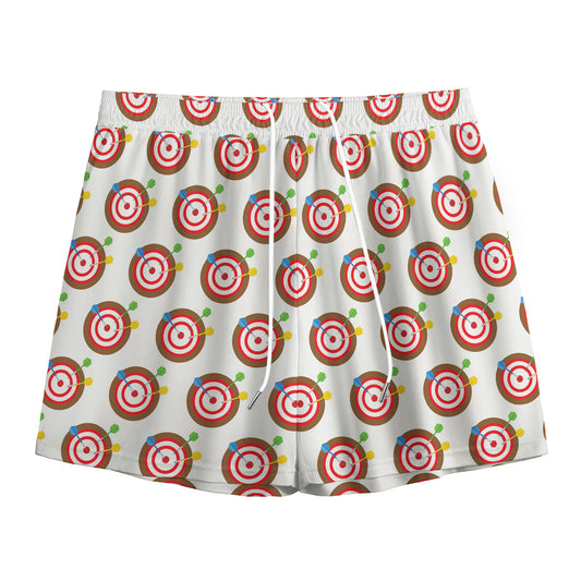 Colorful Darts And Dartboard Print Mesh Shorts