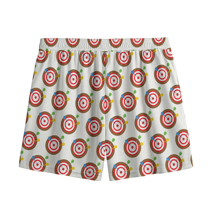 Colorful Darts And Dartboard Print Mesh Shorts