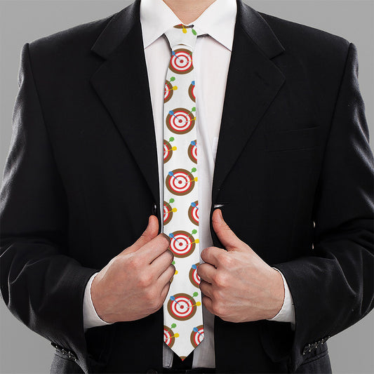 Colorful Darts And Dartboard Print Necktie