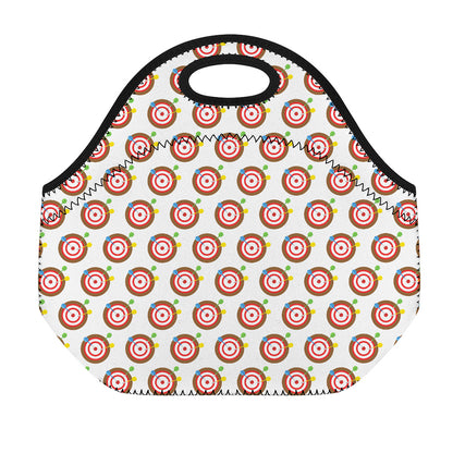 Colorful Darts And Dartboard Print Neoprene Lunch Bag