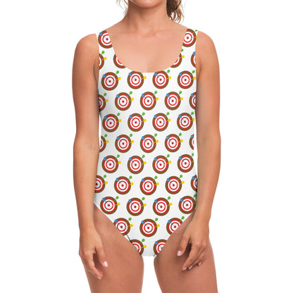 Colorful Darts And Dartboard Print One Piece Swimsuit
