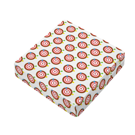 Colorful Darts And Dartboard Print Outdoor Seat Cushion Cover