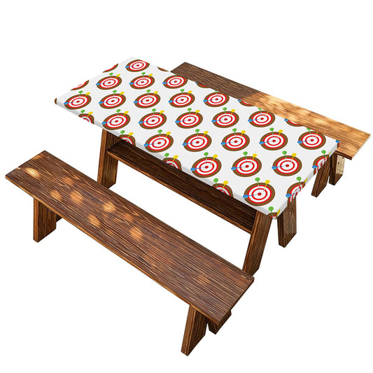 Colorful Darts And Dartboard Print Picnic Table Cover