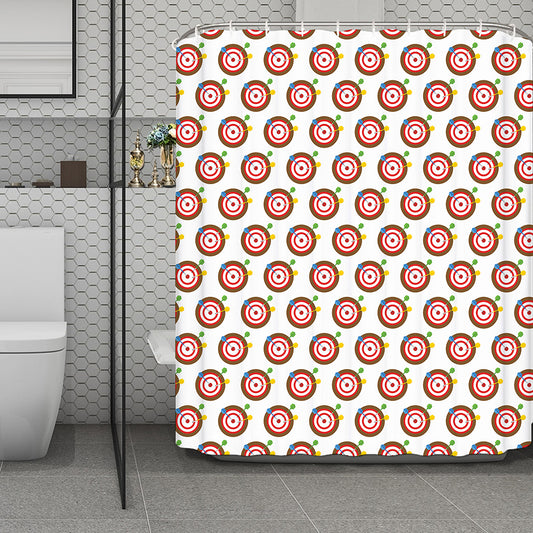 Colorful Darts And Dartboard Print Polyester Shower Curtain