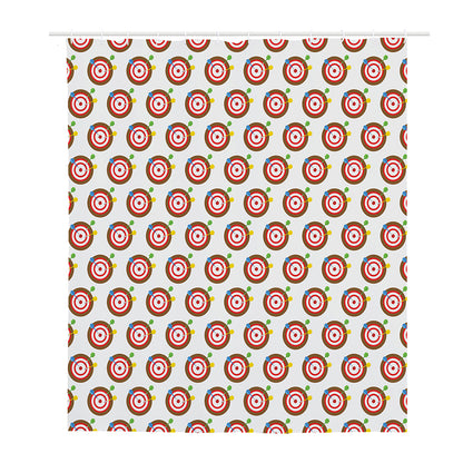 Colorful Darts And Dartboard Print Polyester Shower Curtain