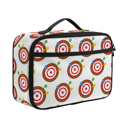 Colorful Darts And Dartboard Print Portable Lunch Bag
