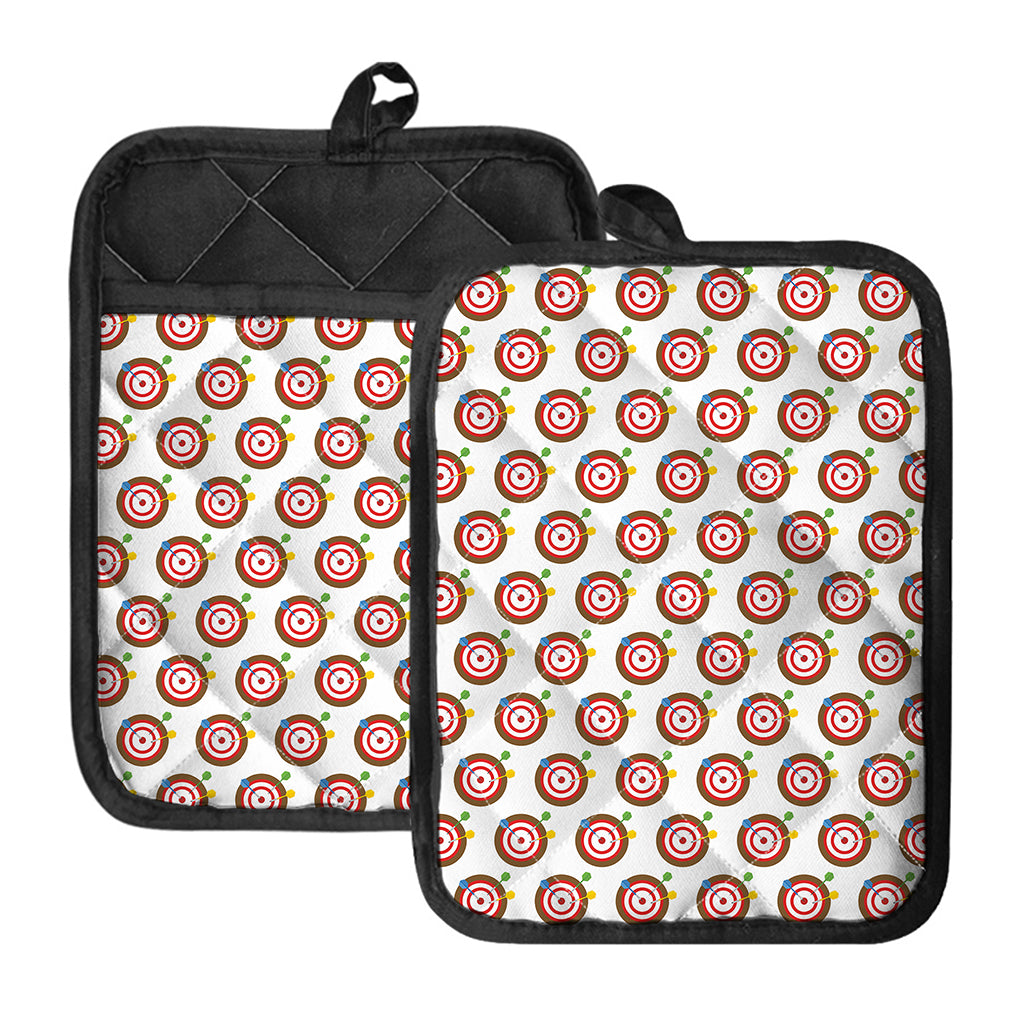 Colorful Darts And Dartboard Print Pot Holders With Pocket