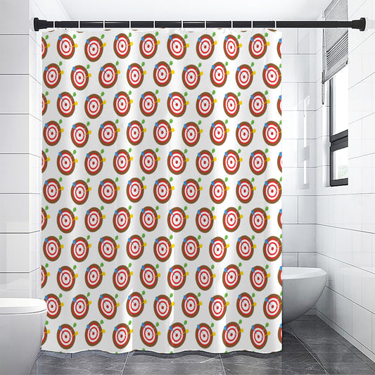 Colorful Darts And Dartboard Print Premium Shower Curtain