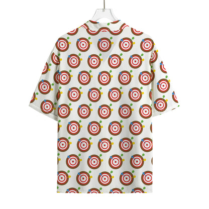 Colorful Darts And Dartboard Print Rayon Hawaiian Shirt