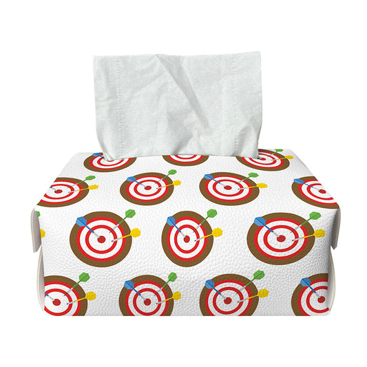 Colorful Darts And Dartboard Print Rectangle Tissue Box Cover
