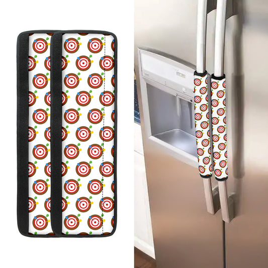 Colorful Darts And Dartboard Print Refrigerator Handle Covers