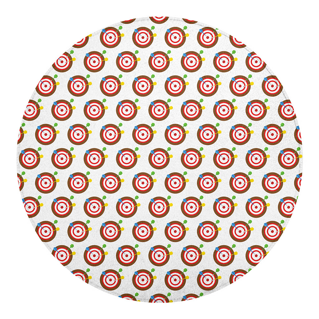Colorful Darts And Dartboard Print Round Blanket