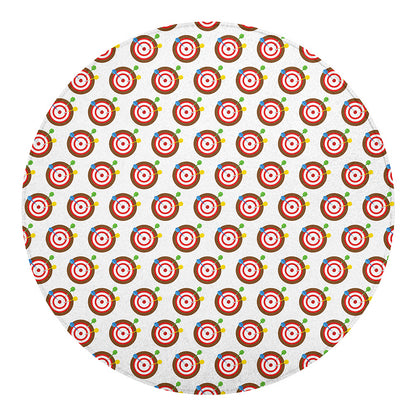 Colorful Darts And Dartboard Print Round Blanket