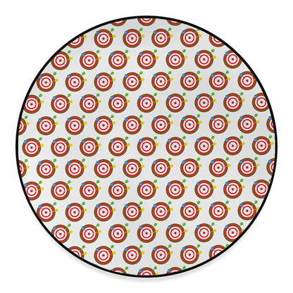 Colorful Darts And Dartboard Print Round Floor Mat