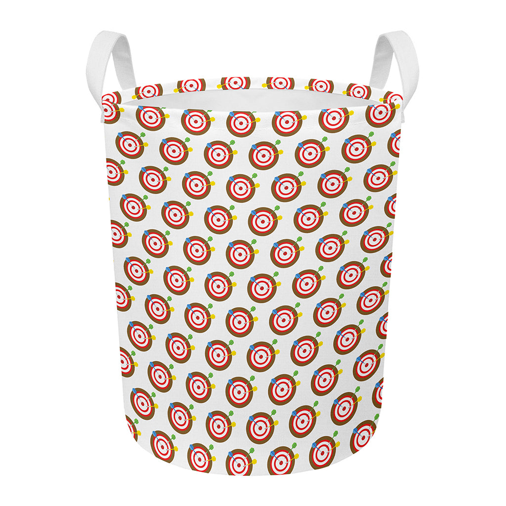 Colorful Darts And Dartboard Print Round Laundry Basket