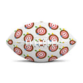 Colorful Darts And Dartboard Print Rugby Ball