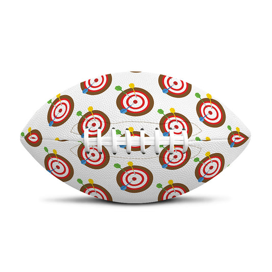 Colorful Darts And Dartboard Print Rugby Ball
