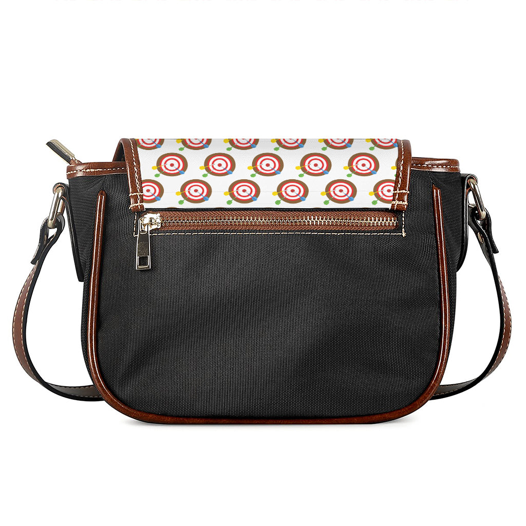 Colorful Darts And Dartboard Print Saddle Bag