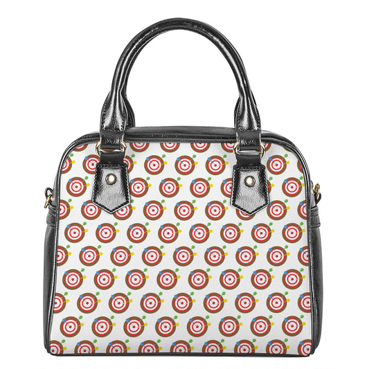 Colorful Darts And Dartboard Print Shoulder Handbag