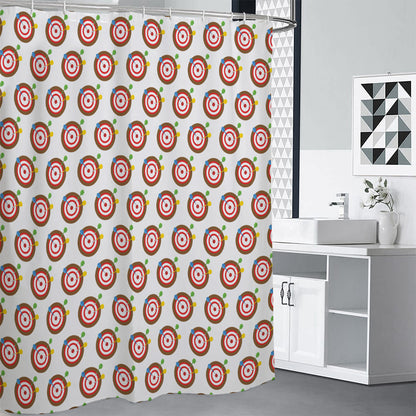 Colorful Darts And Dartboard Print Shower Curtain
