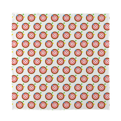 Colorful Darts And Dartboard Print Silk Bandana