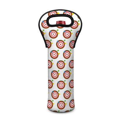 Colorful Darts And Dartboard Print Single Neoprene Wine Tote