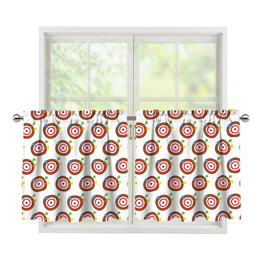 Colorful Darts And Dartboard Print Tier Curtains
